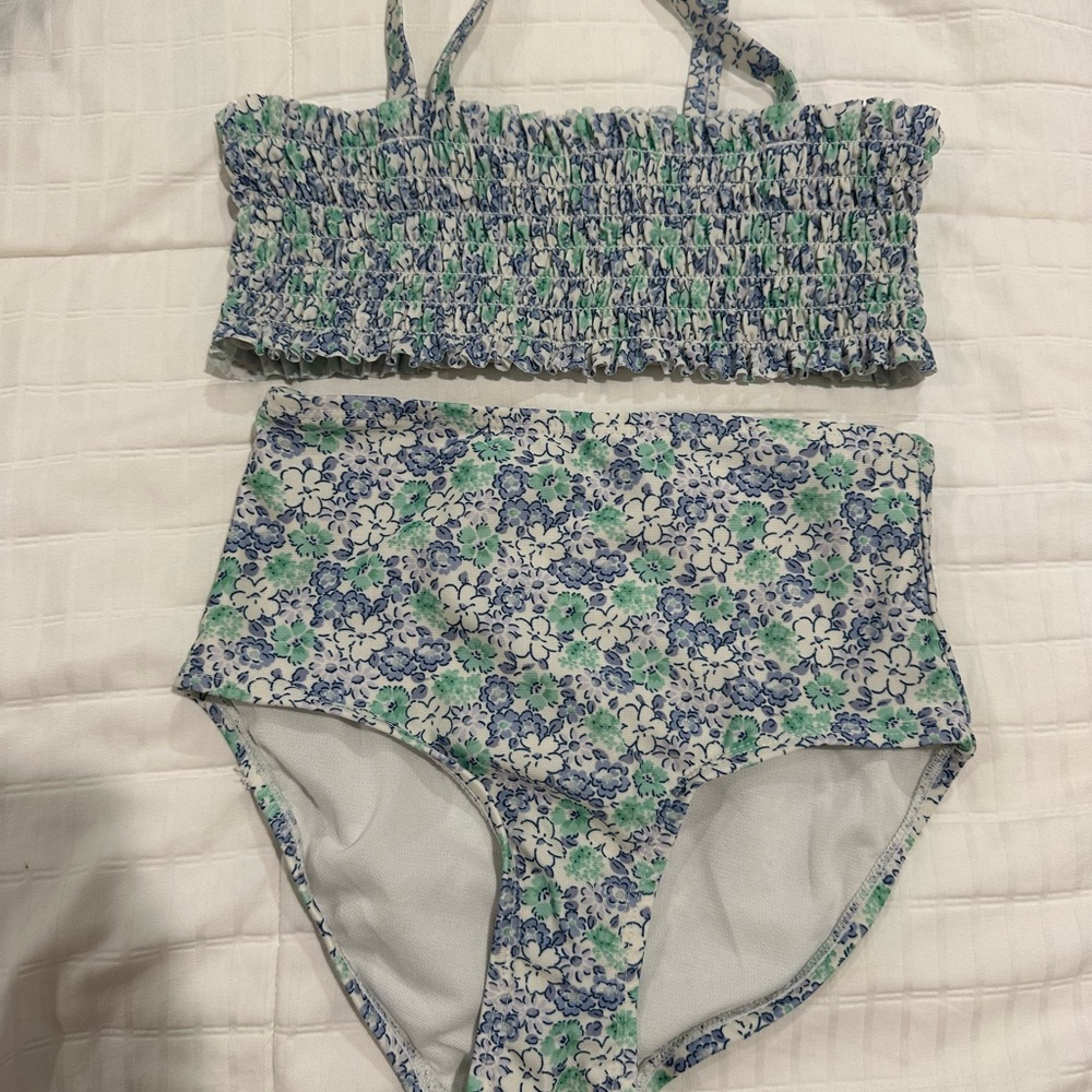 GAP Kids Blue and Green Floral Swimwear